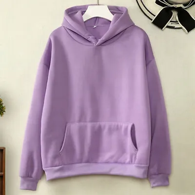 Buy Women Sweatshirt Long Sleeve Fleece Hoodies Ladies Solid Color Winter Thick • 11.99£