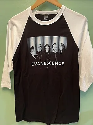 Buy Evanescence Shirt 3/4 Sleeve Raglan 2010s Tultex Small Ringer Black & White • 15.42£