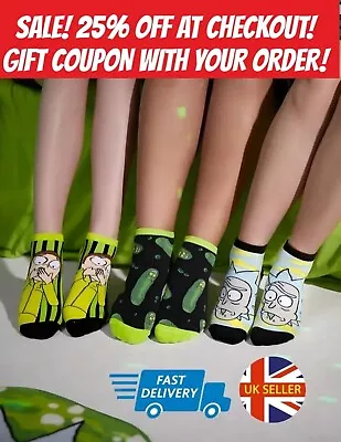 Buy Rick & Morty Novelty Socks Character Crew Footwear Gift Fan Merch Animated Movie • 7.99£