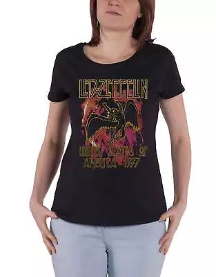 Buy Led Zeppelin Black Flames Skinny T Shirt • 15.93£