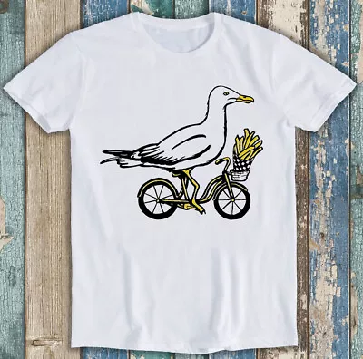 Buy Seagull On Bike Bird Fries Cycle Parody Meme Funny Unisex Gift Tee T Shirt M1334 • 6.35£