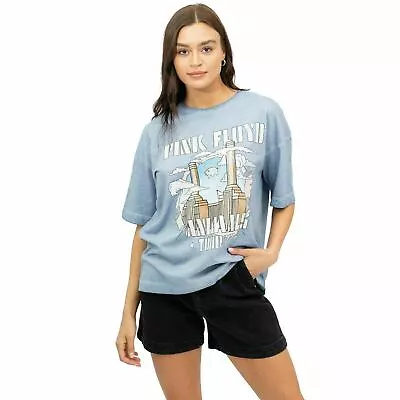 Buy Pink Floyd Ladies T-shirt Animals Tour Oversized Blue S-XL Official • 13.99£