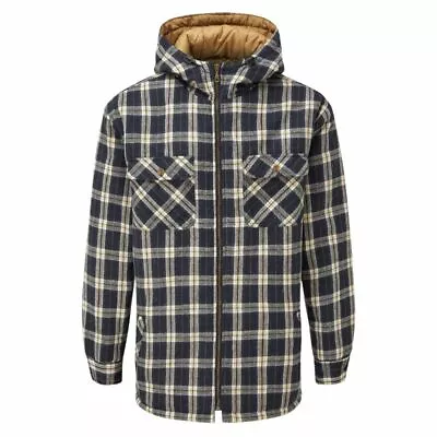 Buy Fort Penarth Hoodie Fleece Shirt Blue Check Sherpa Lined Work Country • 29.99£