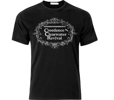 Buy Creedence Clearwater Revival Inspired Distressed Effect Vintage T Shirt Black • 18.49£