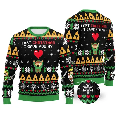 Buy The Legend Of Zelda Link Ugly Christmas Sweatshirt, Last Christmas Sweater • 20.84£