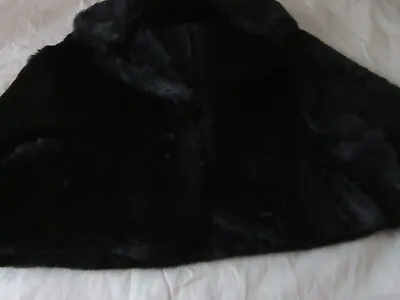 Buy Black Faux Fur Short Jacket Cape Size M (12-14) Ladies Fully Lined • 8.99£