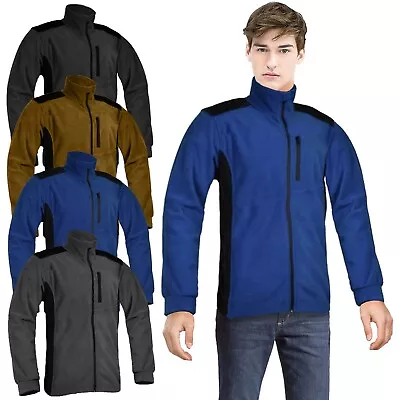 Buy Mens Full Zip Fleece Jacket Anti Pill Polar Contrast Outdoor Warm Work Hiking • 11.97£