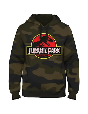 Buy Official Jurassic Park Logo Camouflage Pullover Jumper Hoodie • 39.99£