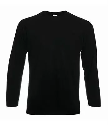 Buy Fruit Of The Loom Long Sleeve T Shirts Plain Cotton Round Neck Men T-shirt New • 7.25£
