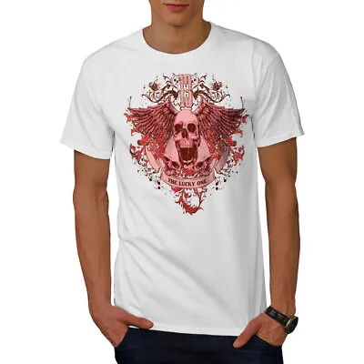 Buy Wellcoda 13 The Lucky One Skull Mens T-shirt, Charm Graphic Design Printed Tee • 15.99£