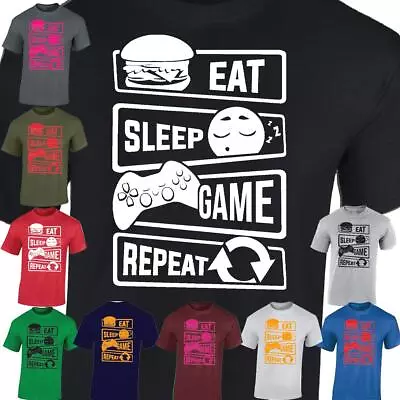 Buy Eat Sleep Game Repeat Mens T-Shirt Gamers Playstation New Gaming Tee Top Gift • 8.99£