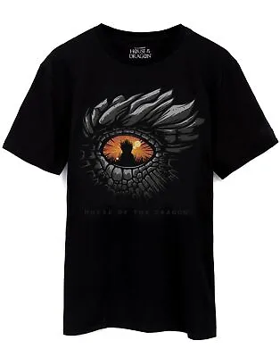 Buy Game Of Thrones House Of The Dragon Eye T-Shirt Mens Adults Black Top • 16.99£