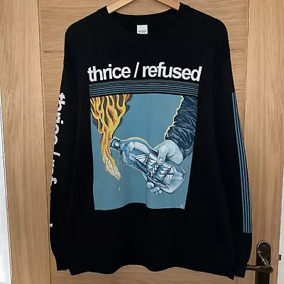 Buy Thrice Refused European Tour 2019 Graphic Band T-Shirt Long Sleeve Black Size L • 32£