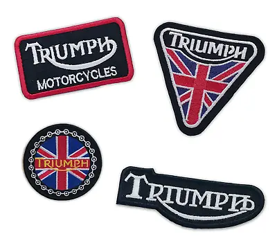 Buy Motorcycle Triumph Biker Union Jack Iron Or Sew On Embroidered Patch • 2.51£