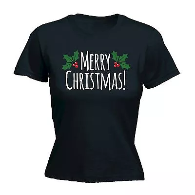 Buy Merry Christmas Berries WOMENS T-SHIRT Tee Holly Jumper Funny Present Xmas • 12.95£