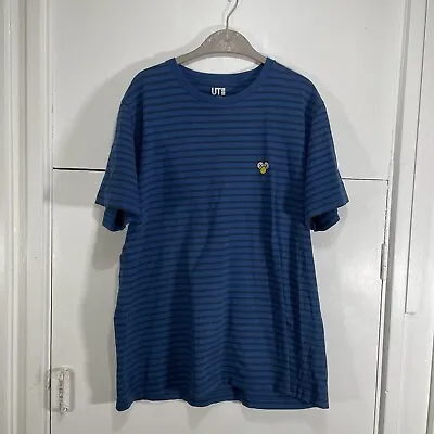 Buy Uniqlo Kaws Sesame Street T Shirt Blue Stripe Short Sleeve Size XL • 24.99£