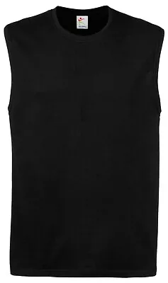 Buy Mens Valueweight Tank Top Classic Fit Crew Neck T-Shirt Sleeveless Gym T Shirt • 6.49£