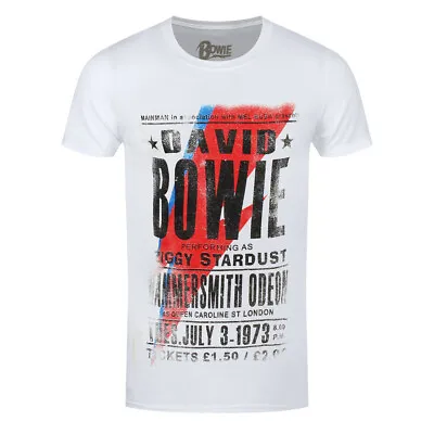 Buy David Bowie T-Shirt Flash Hammersmith Odeon Official New White • 14.95£
