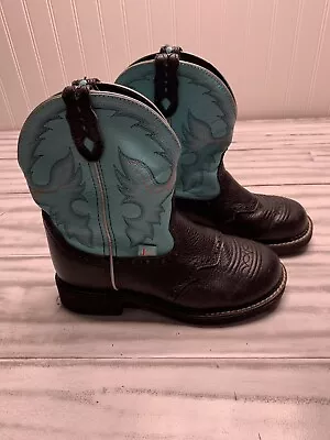 Buy Justin Gypsy Gemma Womens Boots Size 7 B Black Blue Classic Casual Shoes L9905 • 34.01£
