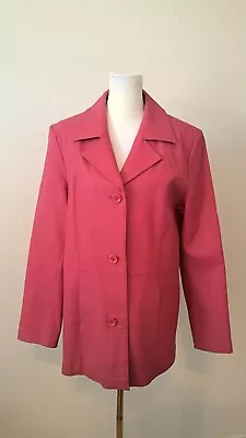 Buy Dialogue Pink Leather Jacket Size Medium • 28.82£