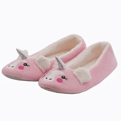 Buy Ladies Womens Girls Faux Fur Animal Panda Unicorn Slippers Indoor Soft Sole Warm • 6.99£