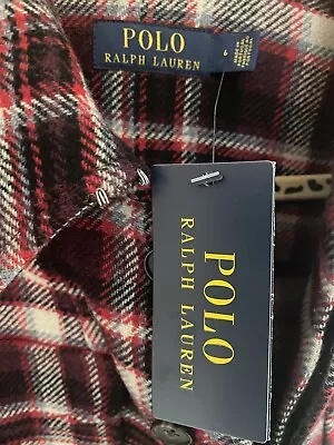 Buy Polo Ralph Lauren Berry Red Check Plaid Tartan Wool Bomber Jacket Coat • 45£