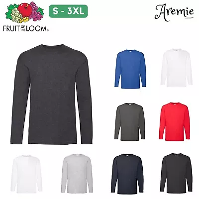 Buy Fruit Of The Loom Mens Long Sleeve T Shirt | Lightweight Plain Casual Cotton Top • 13.99£