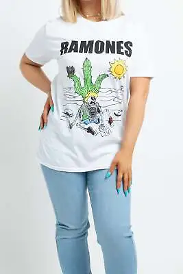 Buy Daisy Street Ramones Licensed T-Shirt In White • 9.99£