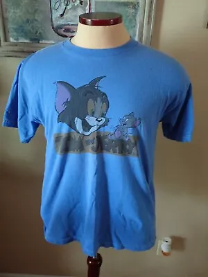 Buy Tom & Jerry Hanna & Barbera Tag Blue Sz L T-Shirt Original • 33.14£