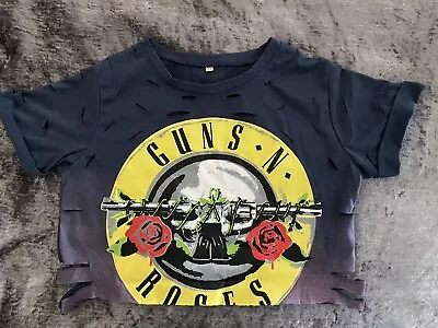 Buy Guns N Roses Crop T Shirt Top Size XS 8/10 Festival Beach • 12£