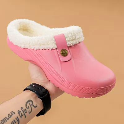 Buy Womens Winter Slippers Indoor Outdoor Clog Plush Lined Warm Fuzzy House Shoes CZ • 12.55£