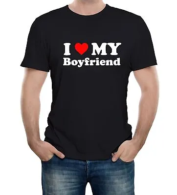 Buy Mens I Love My Boyfriend T-Shirt Funny Gift Joke Birthday Valentines Day • 12.99£
