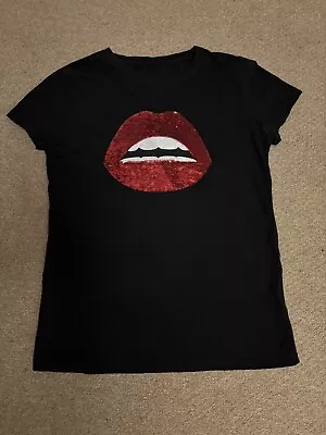 Buy Sequin Lips T Shirt Size Small • 5£