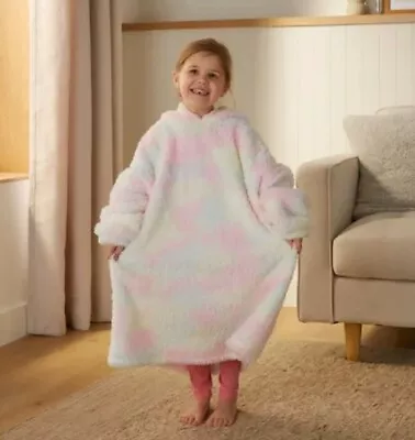 Buy Girls Hooded Unicorn Oversized Fleece Blanket Hoodie Snuddy Snuggy 7 8 9 Years • 7.99£