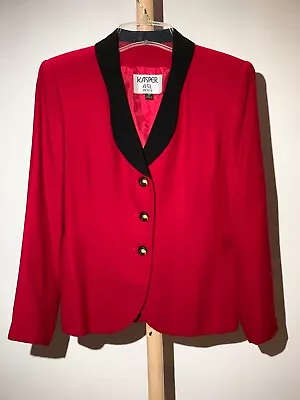 Buy KASPER A.S.L. Women’s Petite Red And Black Jacket, US 4P, Great Condition • 20.99£
