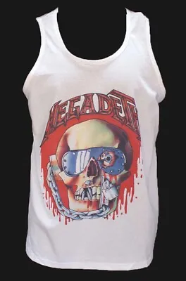 Buy Megadeth Metal Rock T-SHIRT Vest Top Unisex White S-2XL • 13.99£