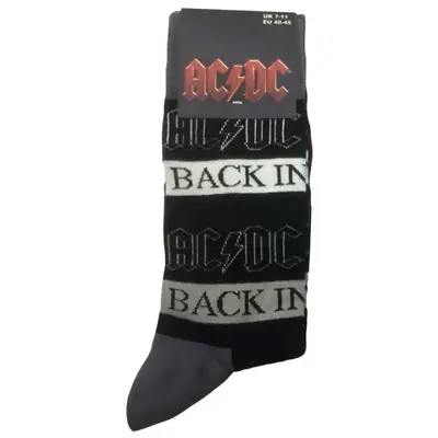 Buy AC/DC Socks (UK 7-11) Back In Black Logo Official Licensed Merch Men's Unisex • 6.95£