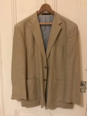 Buy Vintage M&S Men's Linen Blend Lined Blazer Jacket - Sand (Beige) - 42 Medium • 5.50£