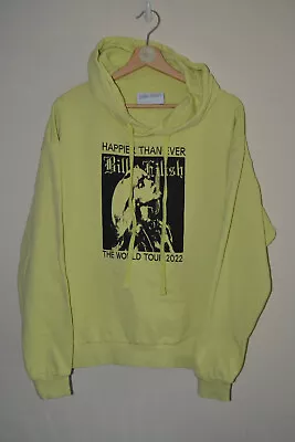 Buy Billie Eilish Happier Than Ever World Tour Hoodie 2022 Lime Neon Green UK Medium • 65£
