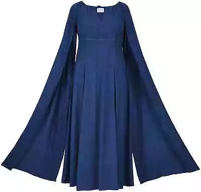 Buy Holy Clothing DANI MAXI DRESS XL/1X Navy Blue Cosplay Larp Game Of Thrones Gown • 73.71£