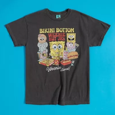 Buy Official SpongeBob Weenie Hut Jr's Vintage Wash Charcoal T-Shirt • 24.99£