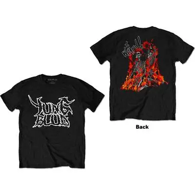 Buy YUNGBLUD  - Unisex T- Shirt -Weird Flaming Skeletons (Back Print) -Black Cotton  • 17.99£