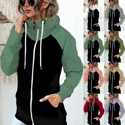 Buy Plus Size Womens Fleece Zip Up Hooded Ladies Sweatshirt Jacket Hoodies Top • 9.19£