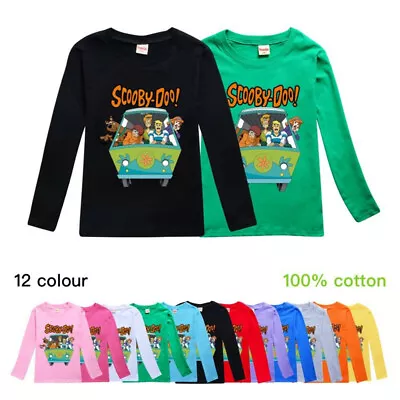 Buy New SCOOBY-DOO Boys Girls 100% Cotton Casual Long Sleeve T-Shirt Tops Gift UK • 10.11£