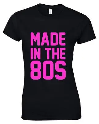 Buy MADE IN THE 80s Ladies T-Shirt 8-16 80's Party Fancy Dress Costume Neon Outfit • 8.50£
