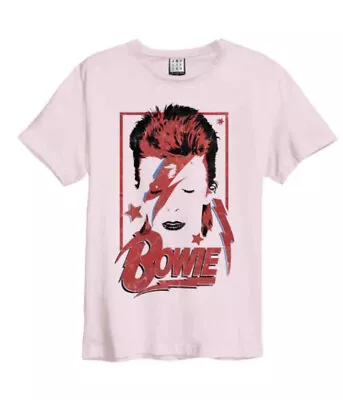 Buy Amplified David Bowie Aladdin Sane Unisex 100% Cotton T-shirt Pink : M, L , XL • 9.95£
