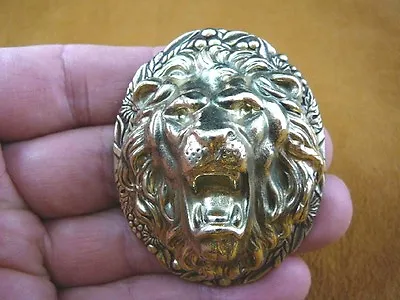 Buy (b-lion-611) Lion Head Wild Cat Roaring Scrolled Brass Pin Pendant Love Lions • 26.01£
