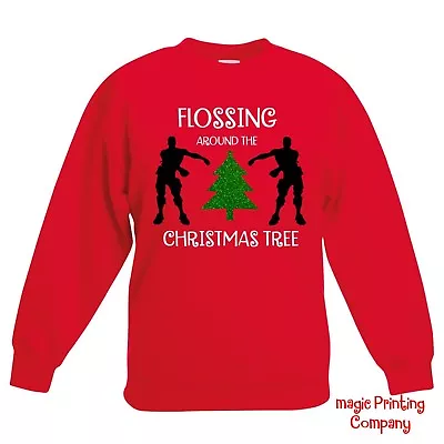 Buy Boys Kids CHRISTMAS JUMPER FLOSSING AROUND TREE Sweatshirt Girls XMAS Gift TOP • 16.99£