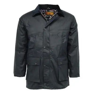 Buy Game Classic Padded Wax Jacket Up To 5XL Navy • 64.73£