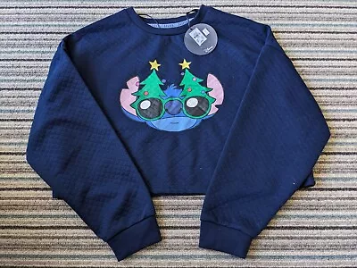 Buy Primark Women's Disney Stitch Pyjama Crop Top Navy Christmas  • 3£
